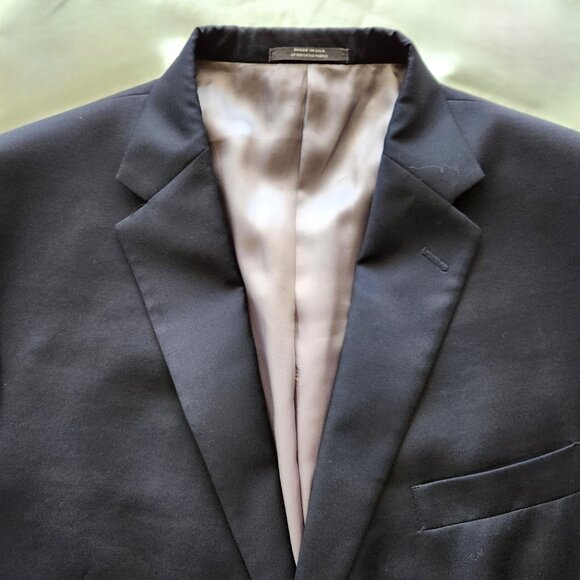 Men's Hart Schaffner Marx Navy Blue Suit Jacket Size 50L - Picture 2 of 3